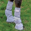 Adjustable Horse Leg Boots Breathable Neoprene Equine Guards Mosquito Repellent Wraps Reduced Fatigue Equestrian Gear - Grey